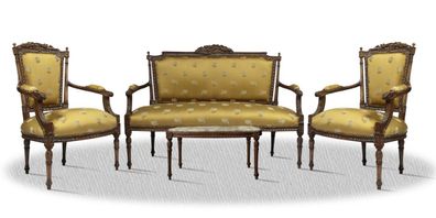 Casa Padrino Barock Salon Set Braun Gold - Antik Stil Kollektion