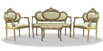 Casa Padrino Barock Salon Set Antik Gold - Luxus Möbel