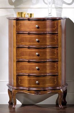 Casa Padrino Luxus Barock Kommode Braun - Edler Massivholz Schrank mit 5 Schubladen
