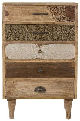 Casa Padrino Landhausstil Kommode mit 5 Schubladen Naturfarben / Mehrfarbig 48 x 27 x
