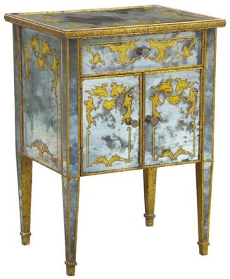 Casa Padrino Luxus Barock Kommode Antik Gold / Gold 52 x 41 x H. 71 cm - Verspiegelte