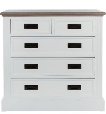 Casa Padrino Landhausstil Kommode mit 5 Schubladen Weiß / Grau 85 x 40 x H. 86 cm - L