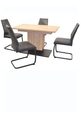 Tischgruppe- 5teilig "Ben", Stühle schwarz