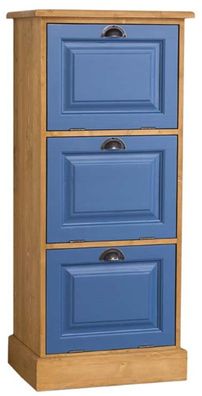 Casa Padrino Landhausstil Kommode Naturfarben / Blau 55 x 40 x H. 126 cm - Möbel im L