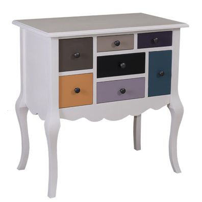 Casa Padrino Designer Kommode mit 7 Schubladen Grau / Mehrfarbig 80 x 48 x H. 82 cm