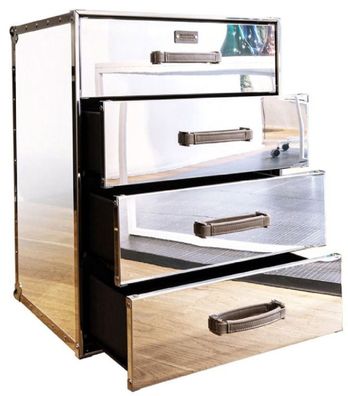 Casa Padrino Luxus Kommode im Koffer Design Silber 52 x 43 x H. 75 cm - Handgefertigt