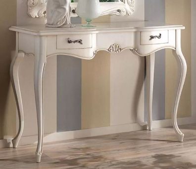 Casa Padrino Luxus Barock Konsole Weiß - Handgefertigter Massivholz Konsolentisch mit