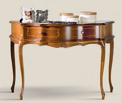 Casa Padrino Luxus Barock Konsole Braun - Handgefertigter Massivholz Konsolentisch mi