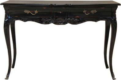 Casa Padrino Barock Konsolentisch Antik Stil Schwarz mit 3 Schubladen 120 cm - Konsol