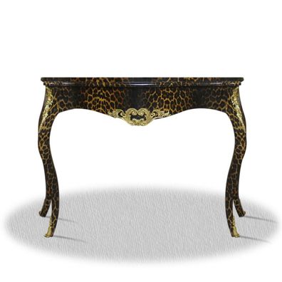 Casa Padrino Barock Konsole Leopard Gold 100 x 40 x H. 85 cm - Luxus Möbel