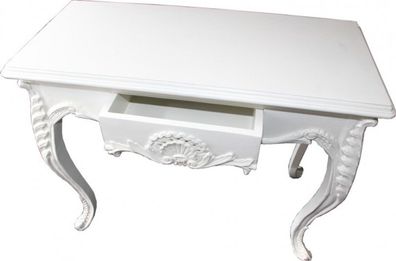 Casa Padrino Konsolentisch Weiß mit Schublade - Damen Schreibtisch - Sekretär Konsole