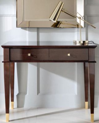 Casa Padrino Luxus Neoklassik Konsole Braun / Gold 100 x 35 x H. 80 cm - Konsolentisc
