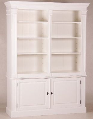 Casa Padrino Shabby Chic Landhaus Stil Schrank Bücherschrank Weiß B 160 H 215 cm- Sch