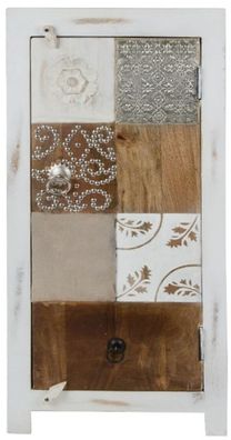 Casa Padrino Landhausstil Shabby Chic Kommode Antik Weiß / Mehrfarbig 40 x 32 x H. 90