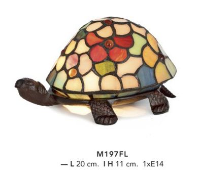 Casa Padrino Tiffany Decoleuchte Schildkröte Bunt Mod2 Durchmesser 20cm Leuchte Lampe