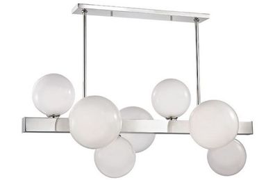 Casa Padrino Luxus LED Hängeleuchte Silber / Weiß 110,5 x 54 x H. 47 cm - Luxus Kolle