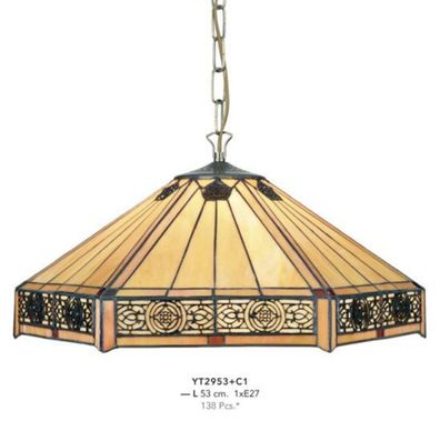 Casa Padrino Tiffany Hängeleuchte Durchmesser 53cm 1-Flammig ModH5 - Leuchte Lampe De