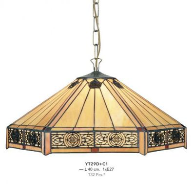Casa Padrino Tiffany Hängeleuchte Durchmesser 40cm 1-Flammig ModH4 - Leuchte Lampe De