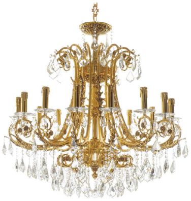 Casa Padrino Luxus Barock Kristall Kronleuchter Gold Ø 100 x H. 90 cm - Prunkvoller M