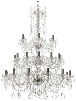 Casa Padrino Luxus Barock Kristall Kronleuchter Silber Ø 95 x H. 105 cm - Prunkvoller