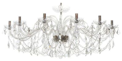 Casa Padrino Luxus Barock Kristall Kronleuchter Silber Ø 120 x H. 65 cm - Prunkvoller