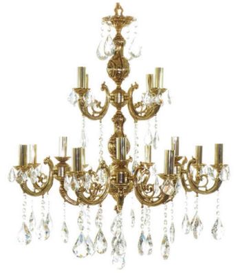 Casa Padrino Luxus Barock Kristall Kronleuchter Gold Ø 110 x H. 110 cm - Vergoldeter