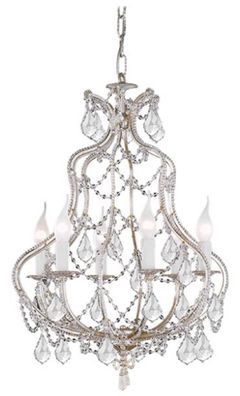 Casa Padrino Luxus Barock Kristall Kronleuchter Silber Ø 47 x H. 65 cm - Prunkvoller