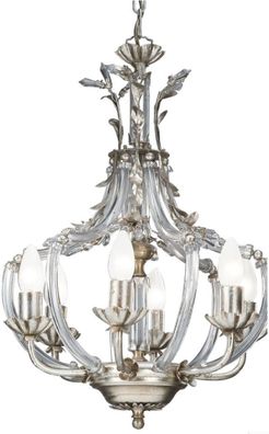 Casa Padrino Luxus Barock Kristall Kronleuchter Silber Ø 40 x H. 53 cm - Prunkvoller