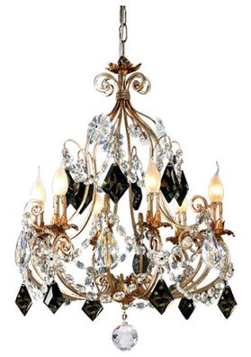 Casa Padrino Luxus Barock Kristall Kronleuchter Antik Gold / Antik Silber / Schwarz Ø