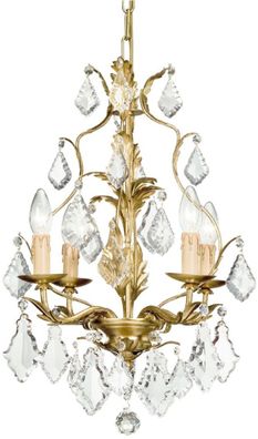 Casa Padrino Luxus Barock Kronleuchter Gold Ø 35 x H. 50 cm - Eleganter Lüster im Bar