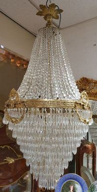 Casa Padrino Luxus Barock Kristall Kronleuchter Gold - Prunkvoller Barockstil Kronleu