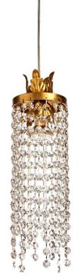 Casa Padrino Luxus Barock LED Kronleuchter Gold Ø 11 x H. 50 cm - Prunkvoller Lüster