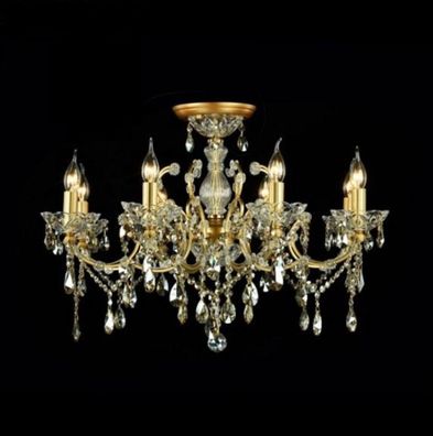 Casa Padrino Barock Decken Kristall Kronleuchter Gold 76 x H 52 cm Antik Stil - Möbel