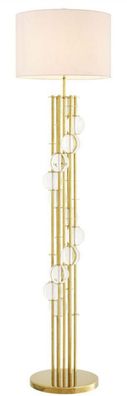 Casa Padrino Luxus Stehleuchte Gold / Weiß Ø 48 x H. 176 cm - Designer Lampe mit Kris
