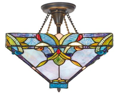 Casa Padrino Tiffany Deckenleuchte / Deckenlampe Bunt Ø 36 x H. 40 cm - Handgefertigt