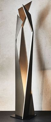Casa Padrino Designer LED Stehleuchte Bronzefarben / Schwarz 47 x 40 x H. 204 cm - Mo