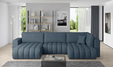 Couchgarnitur BONITO U Sofa mit Schlaffunktion und Bettkasten Couch Wohnlandschaft Po