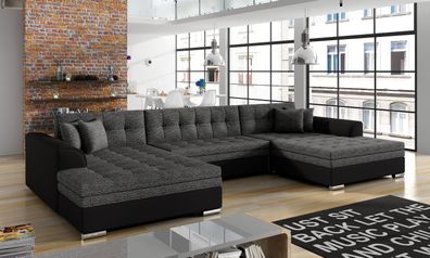 Couchgarnitur VENTO U Sofa mit Schlaffunktion ohne Bettkasten Couch Wohnlandschaft Po