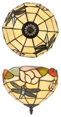 Casa Padrino Tiffany Deckenleuchte 25cm Libelle - Glas Mosaik Decken Lampe Leuchte