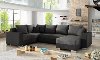 Marco Couchgarnitur U mit Schlaffunktion und 2x Bettkasten Couch Sofa Wohnlandschaft