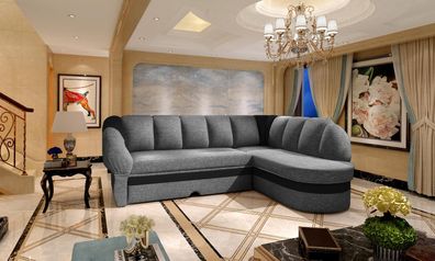 Sofa Couchgarnitur BENAMO Couch Federkern Polesterecke mit Schlaffunktion und Bettkas
