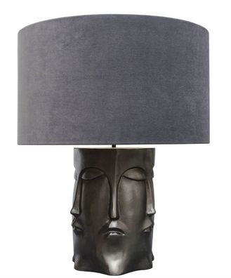Casa Padrino Luxus Tischlampe in bronze schwarz mit anthrazitfarbenen Lampenschirm 60