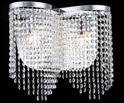 Casa Padrino Barock Kristall Wandleuchte Nickel 40,5 x H 35 cm Antik Stil - Wandlampe