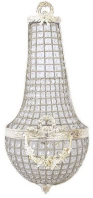 Casa Padrino Barock Kristall Wandleuchte Silber 30 x H. 70 cm - Elegante Wandlampe im