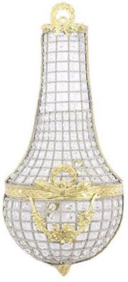 Casa Padrino Barock Kristall Wandleuchte Gold 30 x H. 70 cm - Elegante Wandlampe im B