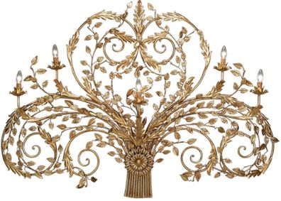 Casa Padrino Luxus Jugendstil Wandleuchte Gold 160 x 20 x H. 110 cm - Elegante Metall