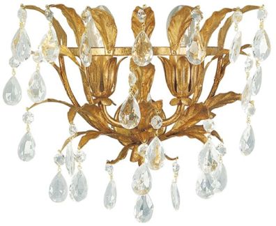 Casa Padrino Luxus Barock Kristall Wandleuchte Antik Gold 32 x 20 x H. 25 cm - Elegan