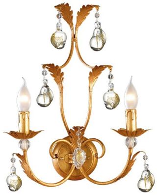 Casa Padrino Luxus Barock Kristall Wandleuchte Antik Gold 37 x 14 x H. 47 cm - Elegan