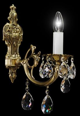 Casa Padrino Luxus Barock Kristall Wandleuchte Bronze H. 37 cm - Prunkvolle Wandlampe