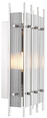 Casa Padrino Luxus Wandleuchte Silber / Grau 23 x 12 x H. 42 cm - Elegante Wandlampe